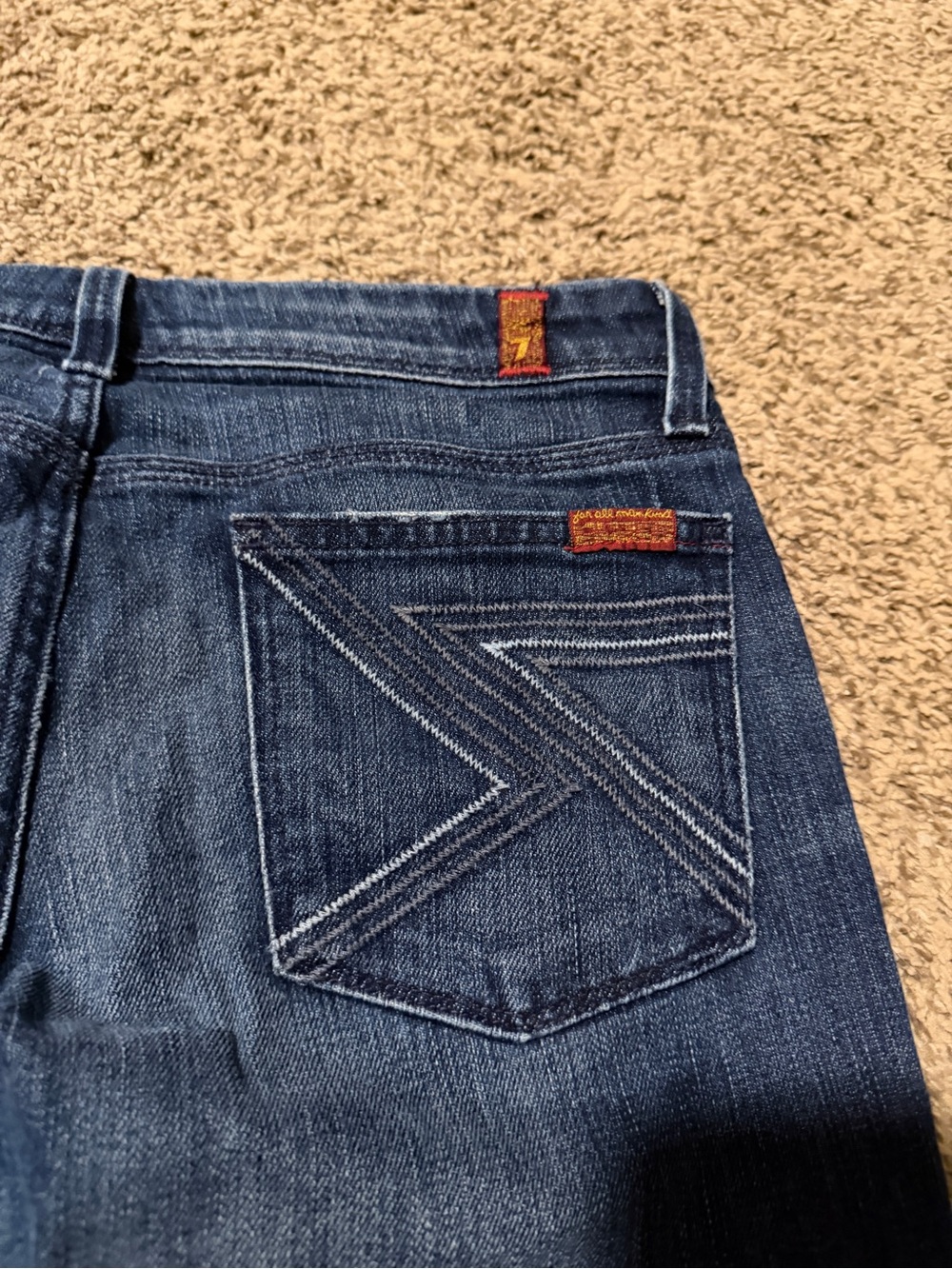 7 For All Mankind Dark Blue Bootcut Jeans- Flynt - Picture 5 of 11